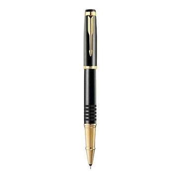 Parker Ellipse Royal Matte Black Rings Gold Trim Rollerball Pen
