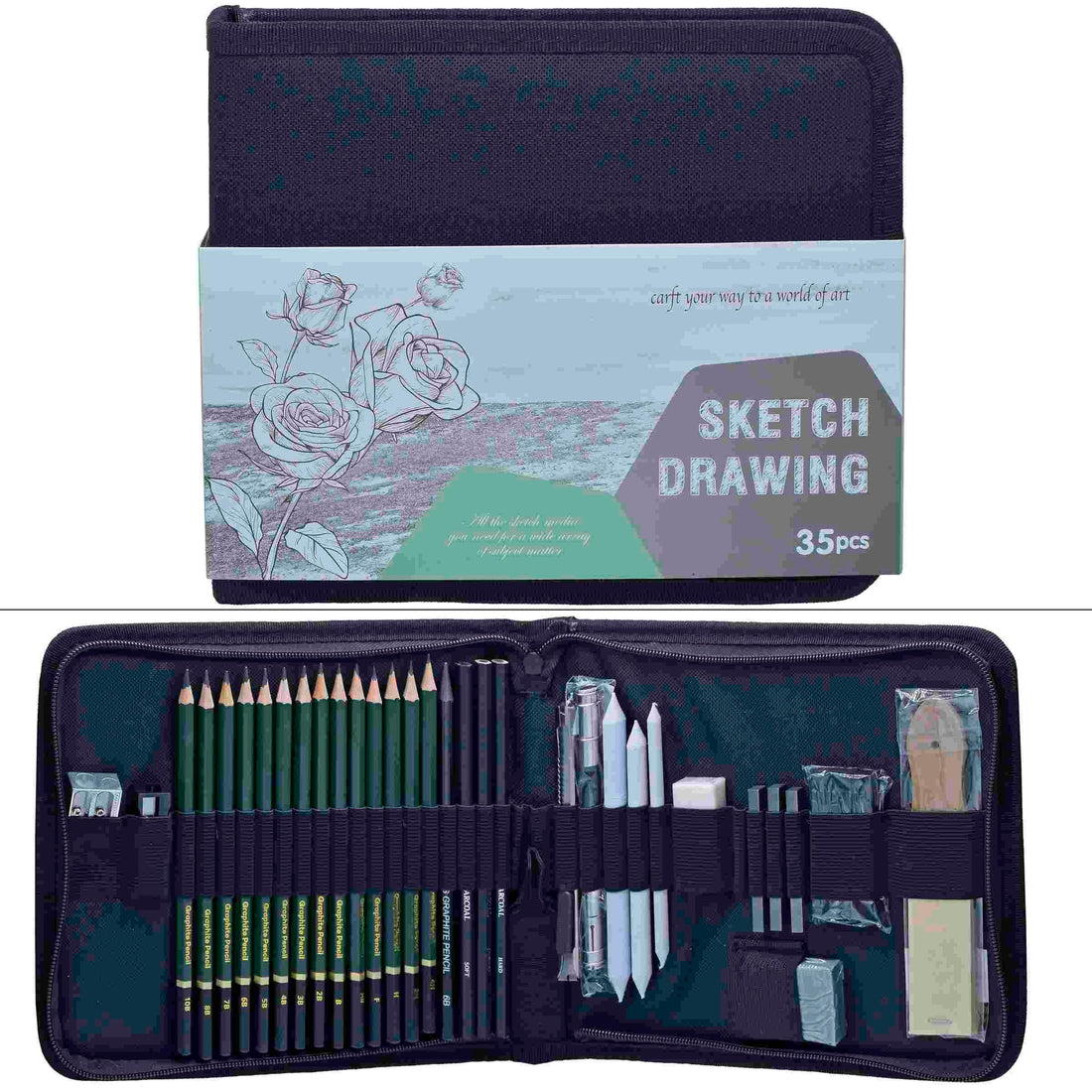 Premium Sketch Drawing Kit l Pack of 42 pcs