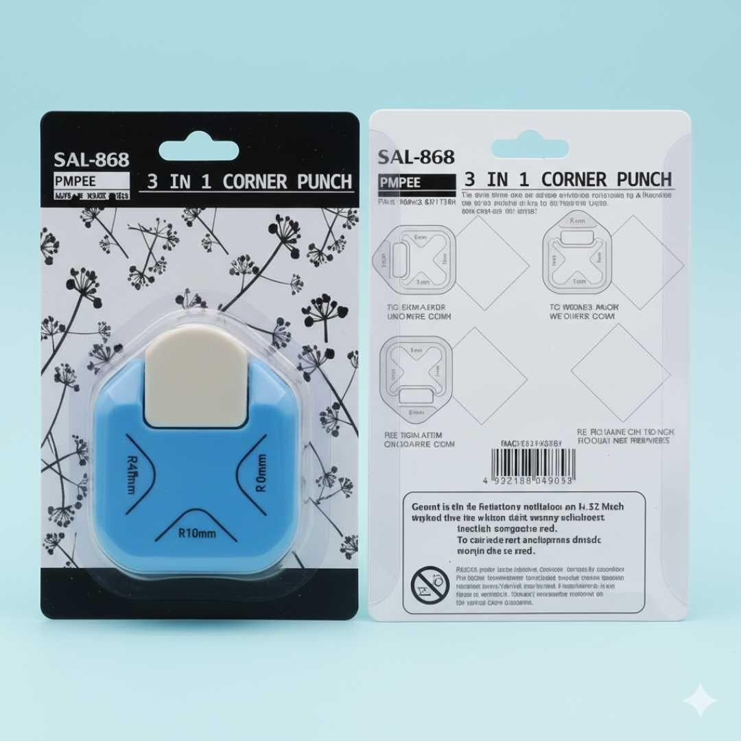 3 in 1 Corner Punch for Round paper edges | corner cutter
